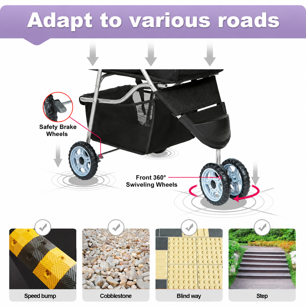 Road surfaces graphic with lavender header
