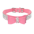 Pink Crystal Bow Dog & Cat Collar