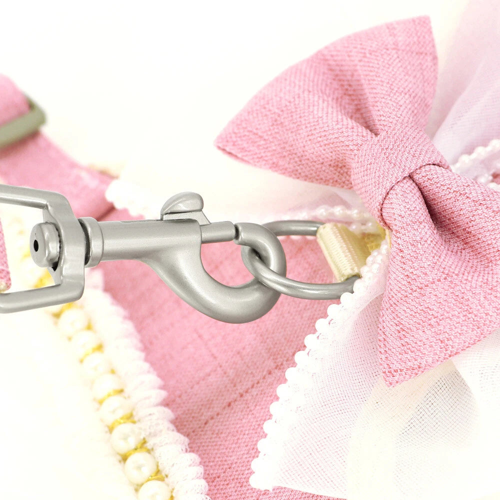 Pink Ruffle Pet Harness Dress & Leash Set