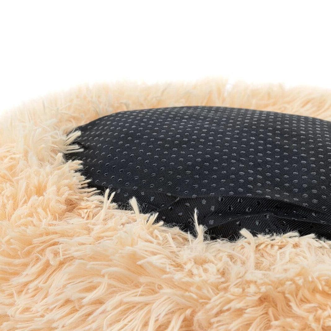 Cozy Nest Plush Donut Pet Bed | Red