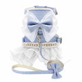 Blue Ruffle Pet Harness Dress & Leash Set