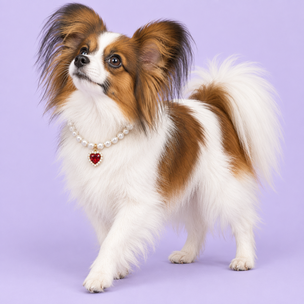 Sable-and-white Papillon