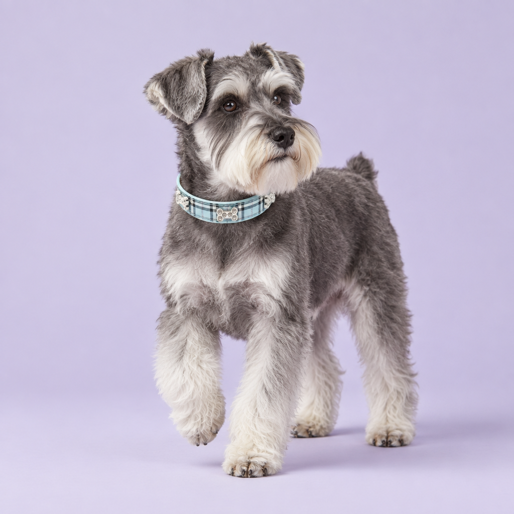 Salt-and-pepper miniature schnauzer standing