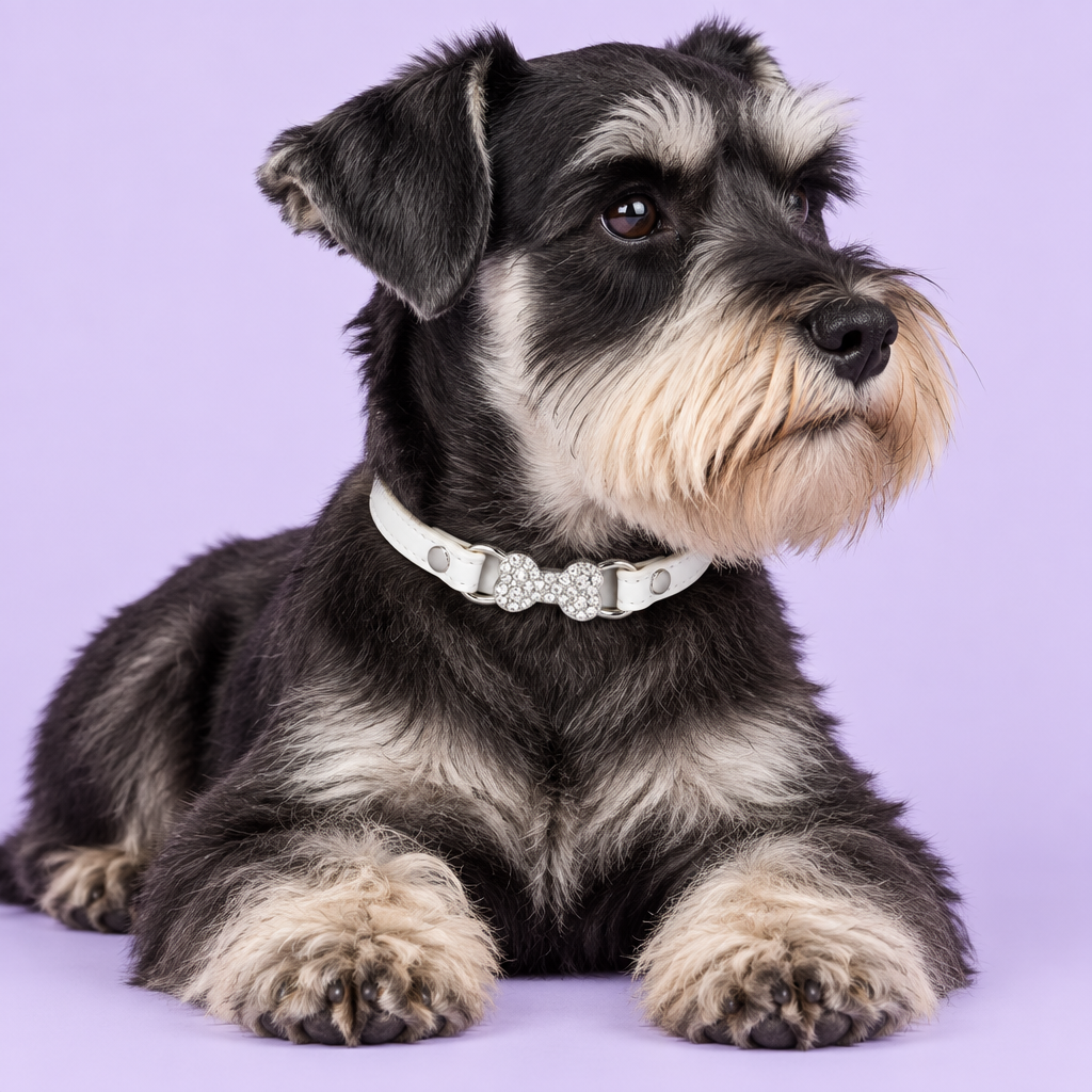 Schnauzer with white collar