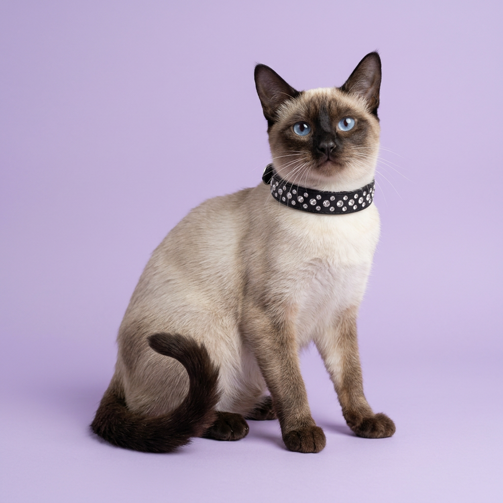Siamese seated at a three-quarter angle