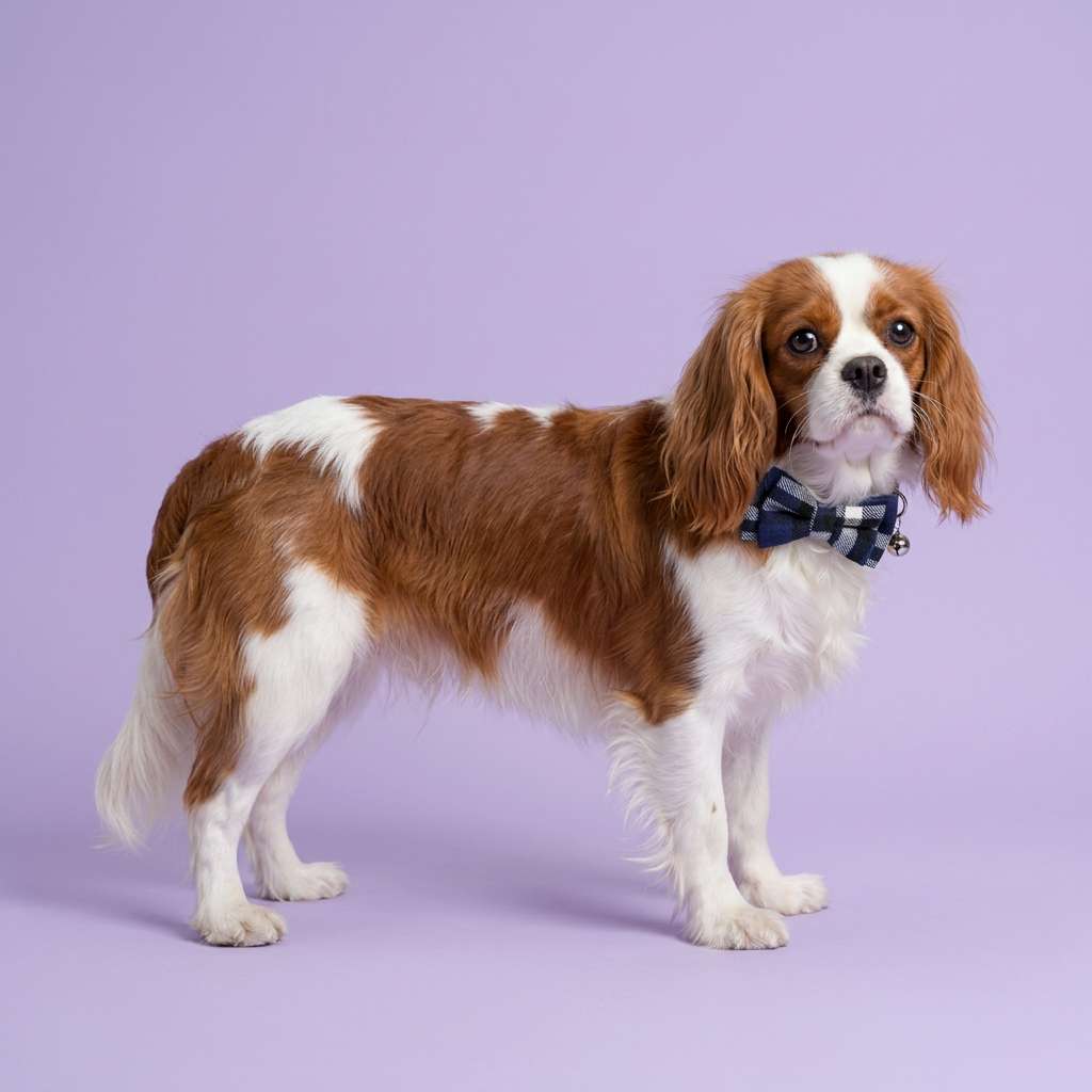 Side-on Cavalier looking toward the camera