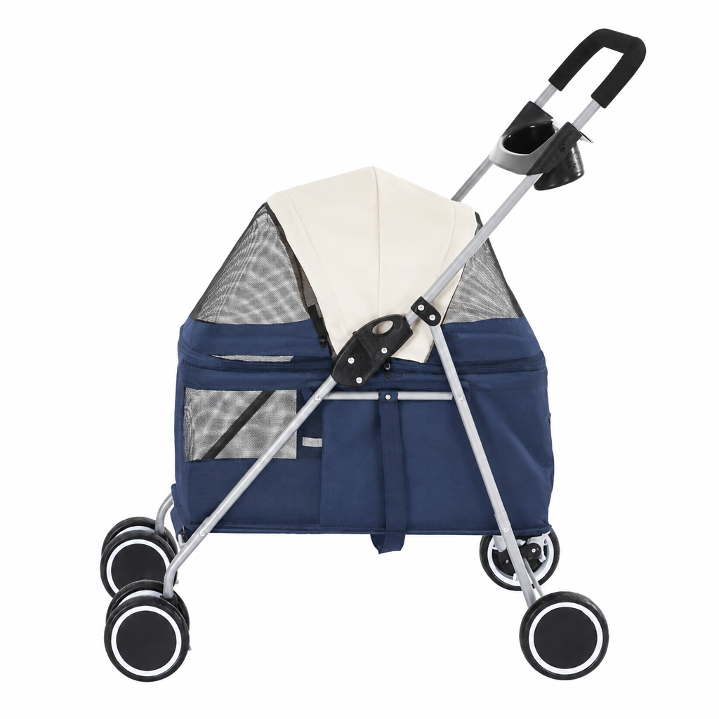 Side-view stroller recolored navy blue