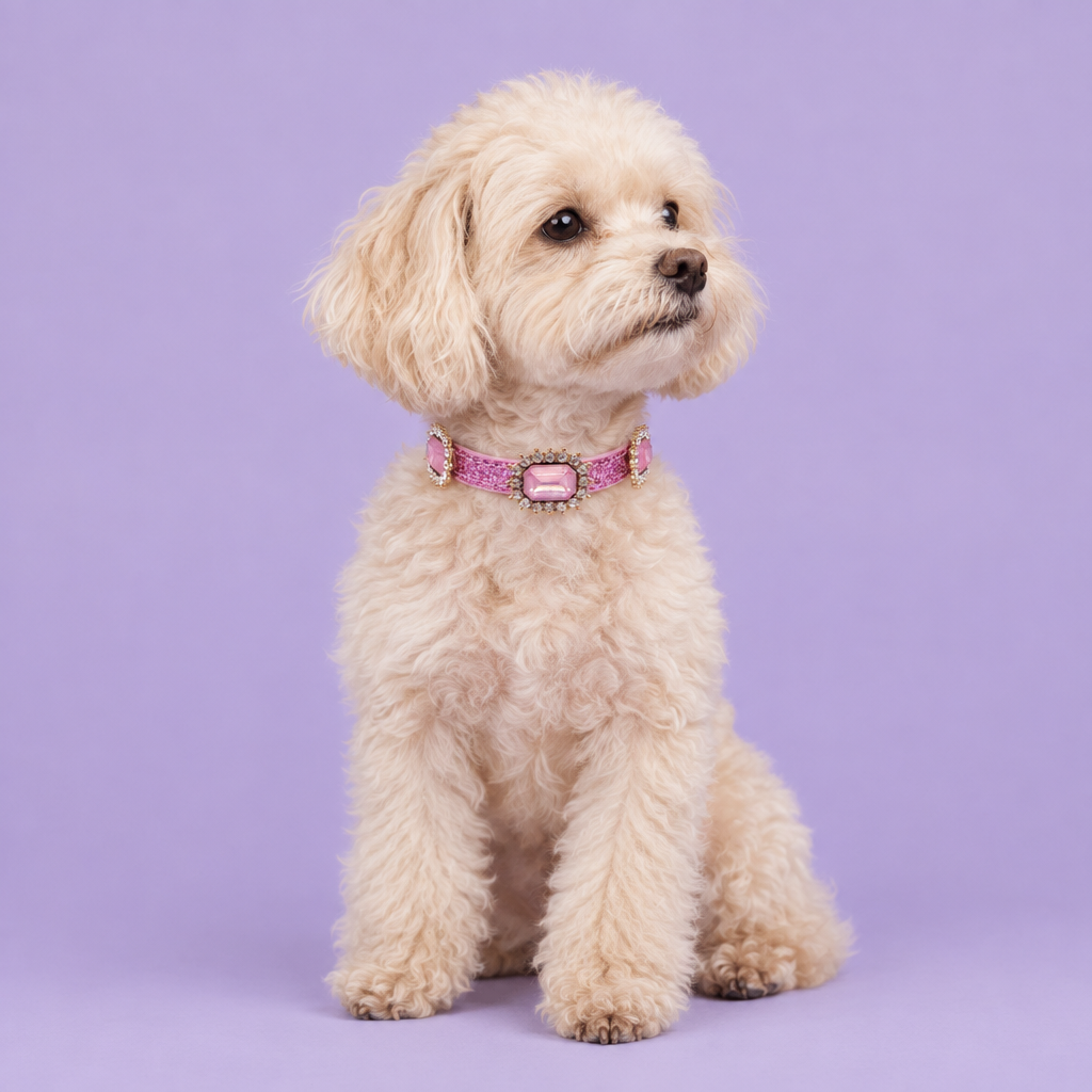 Signature Edit apricot-cream poodle sitting