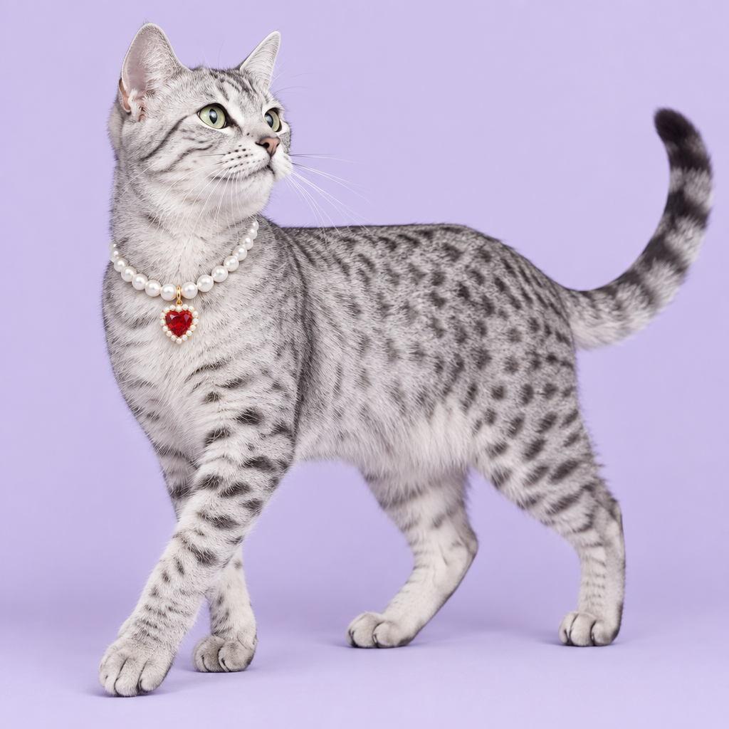 Silver-spotted Egyptian Mau stepping
