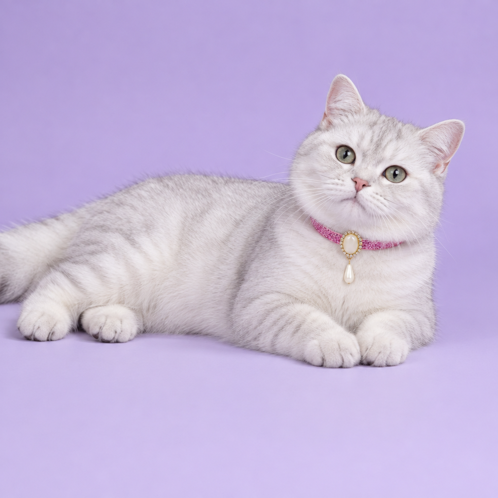 Silver tabby reclining on its side