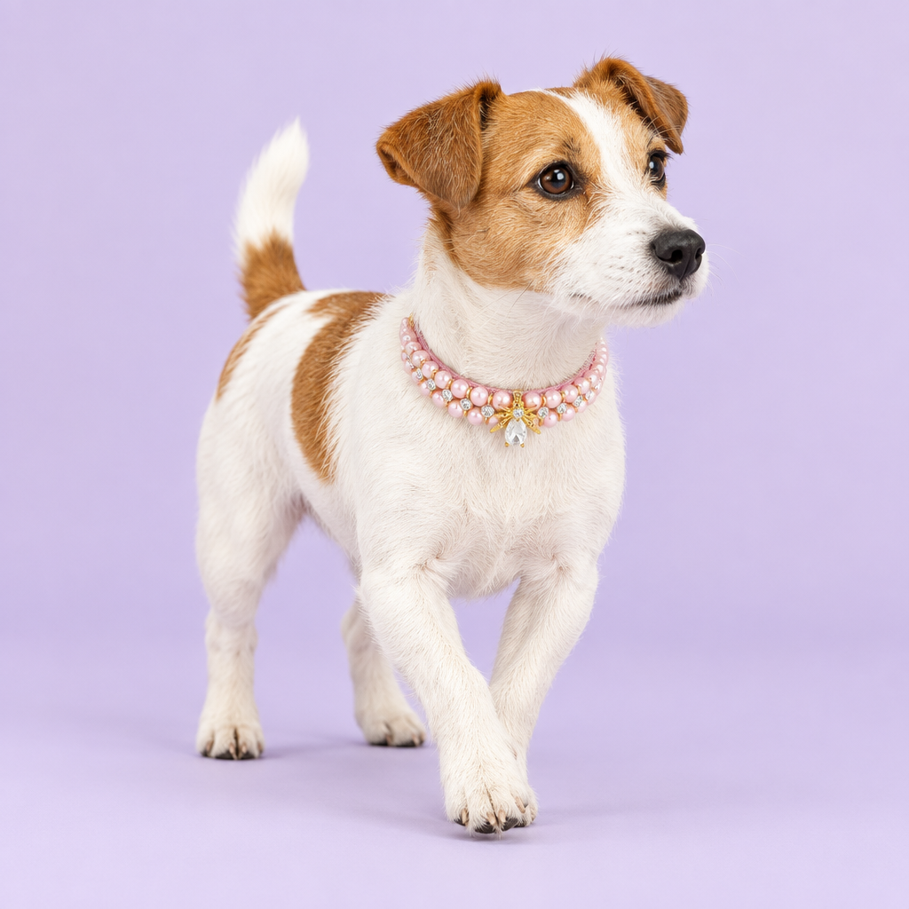 Small terrier taking a step