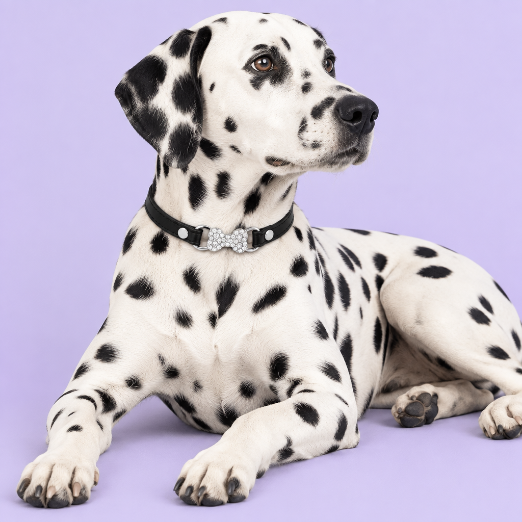 Spotted Dalmatian with black collar