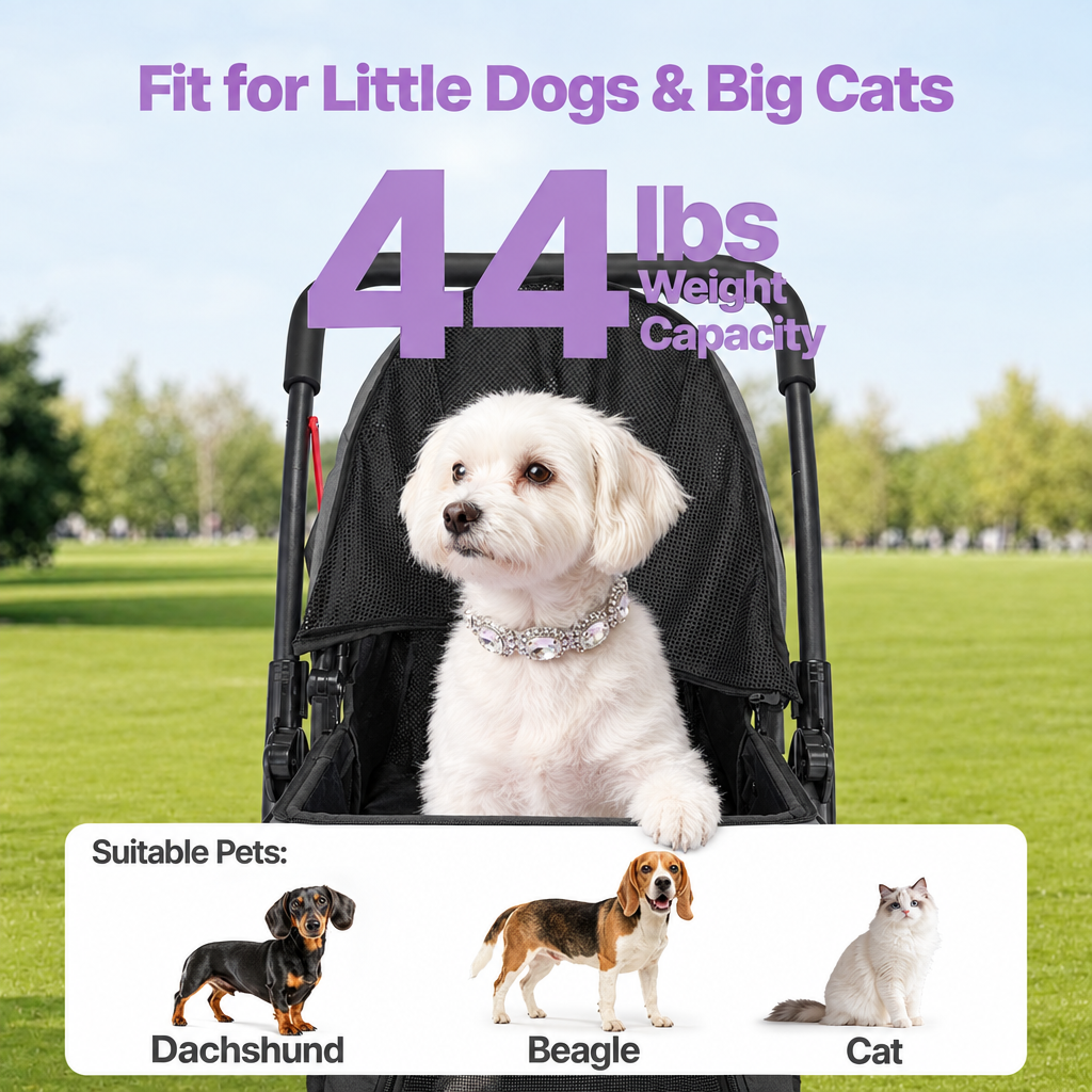 Square 44 lb stroller capacity graphic
