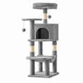 Square, cleaned-up gray cat tree image