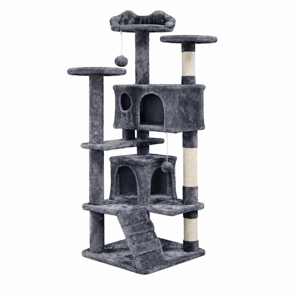 Square dark gray cat tree image