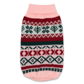 Square pink Fair Isle sweater product image matched to the gray sweater’s scale and presentation