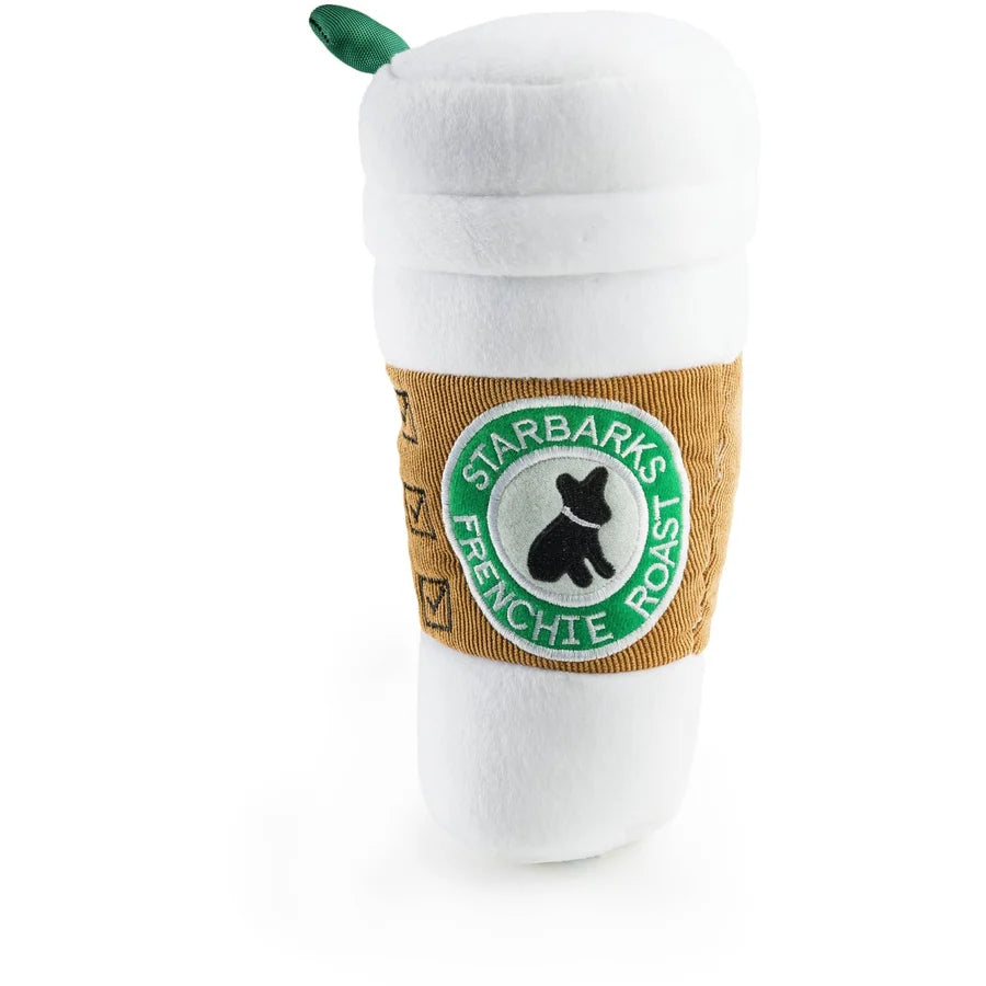 Starbarks White Coffee Cup Plush Squeaky Dog Toy
