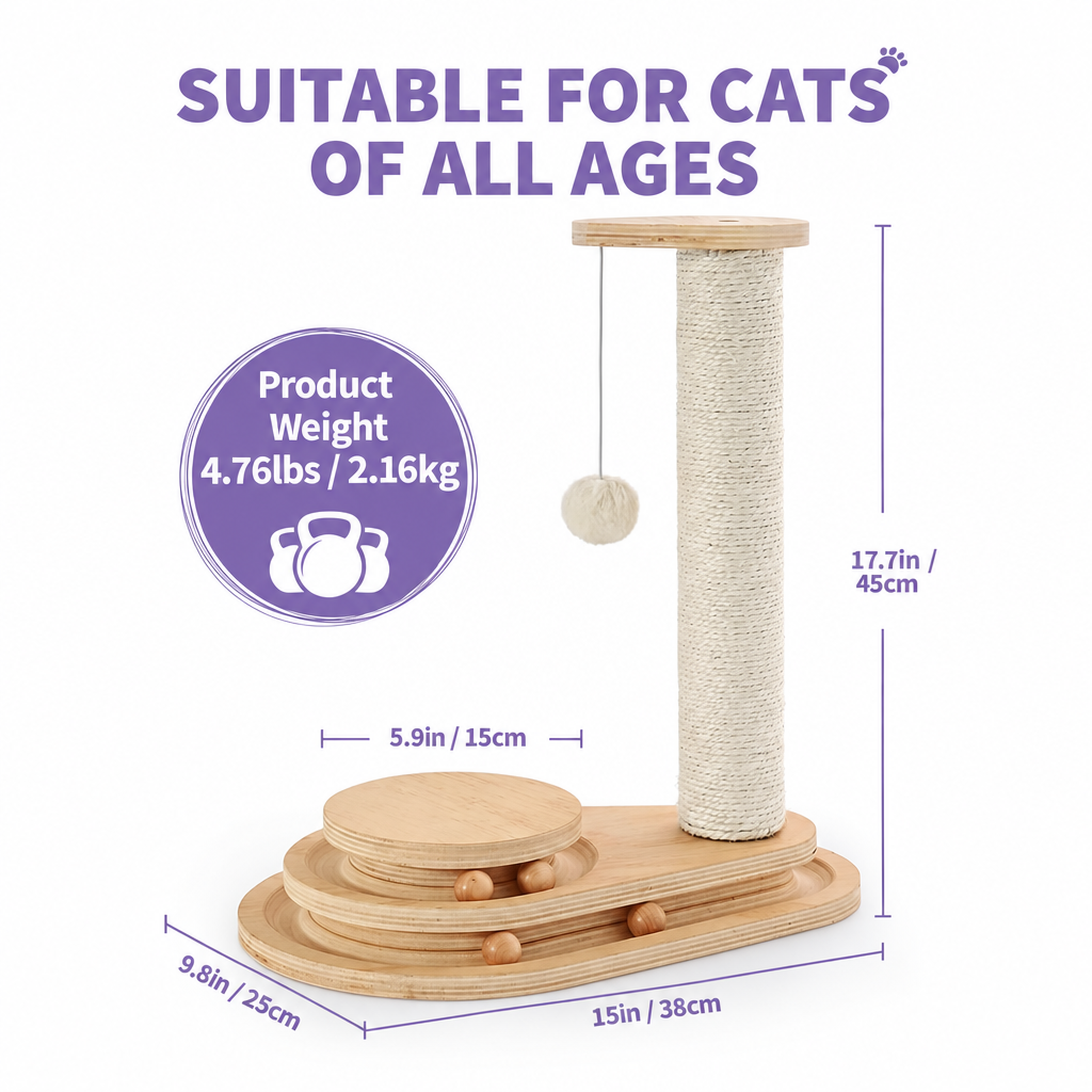 Suitable for Cats of All Ages graphic, square