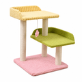 Three-tier pastel cat tree on white