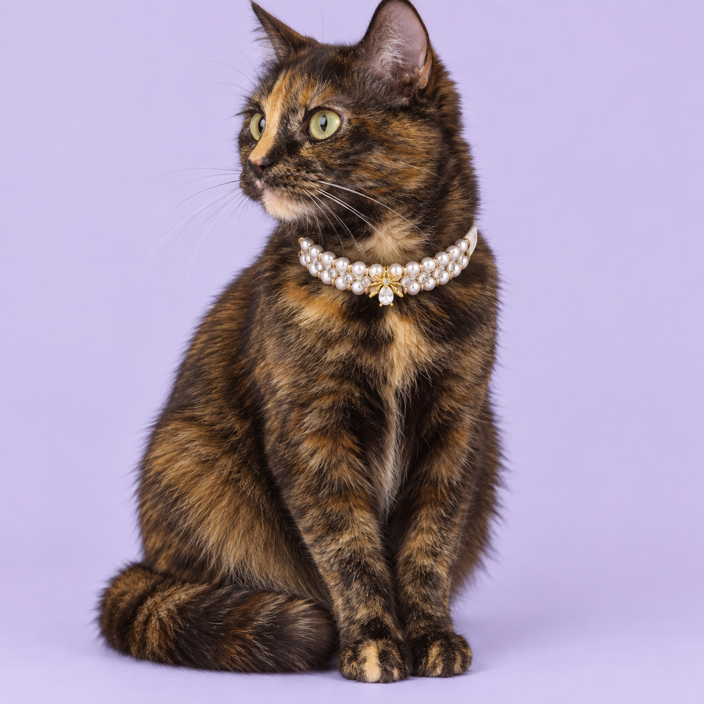 Tortoiseshell cat looking over its shoulder