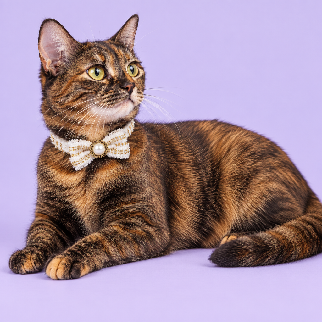 Tortoiseshell cat reclining