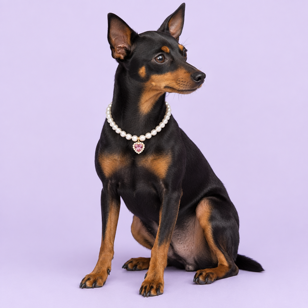 Toy Manchester Terrier sitting