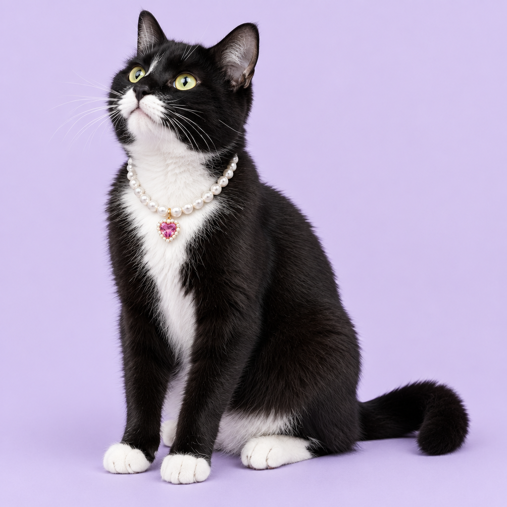 Tuxedo cat sitting