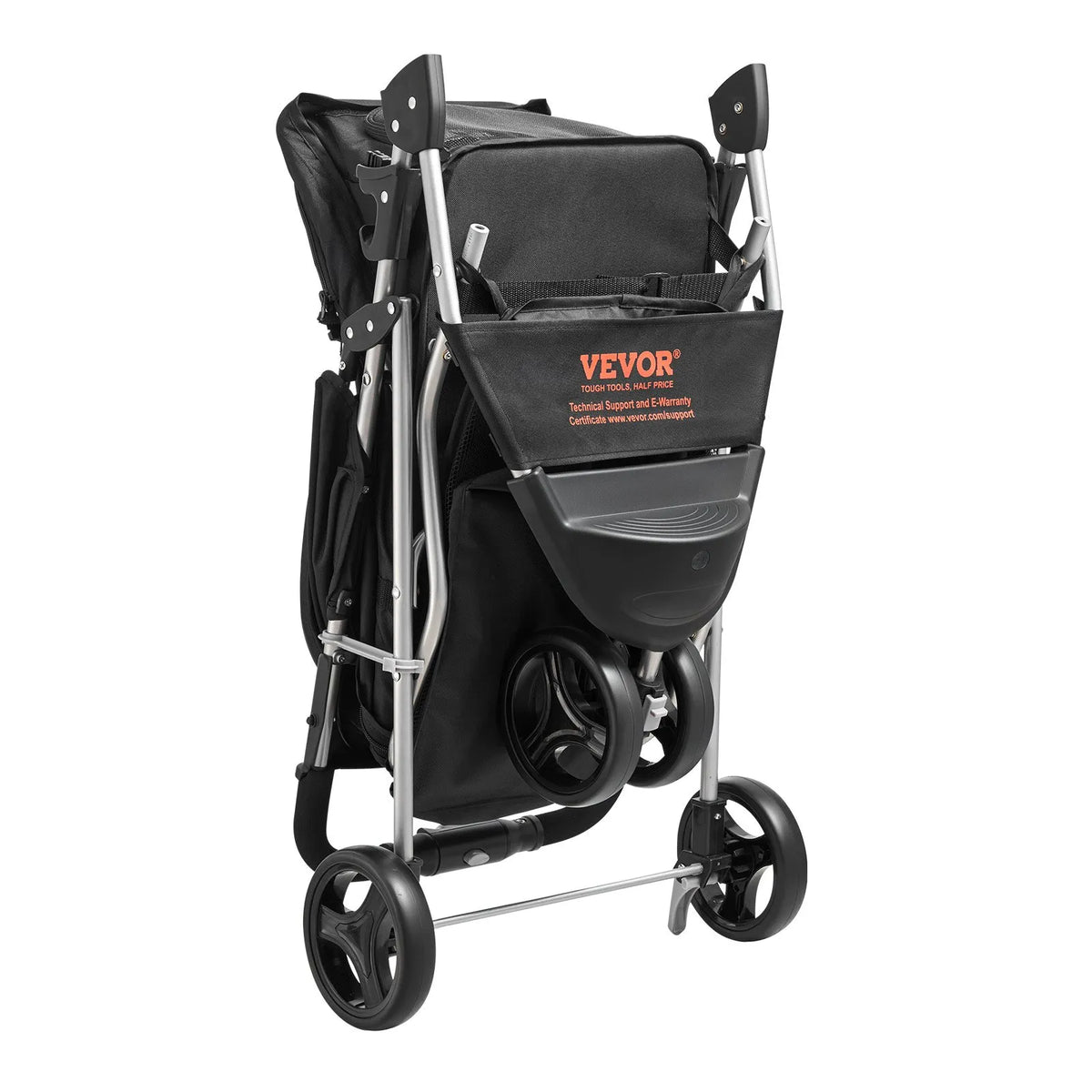 Black Foldable 3-Wheel Pet Stroller, Up to 35 lb