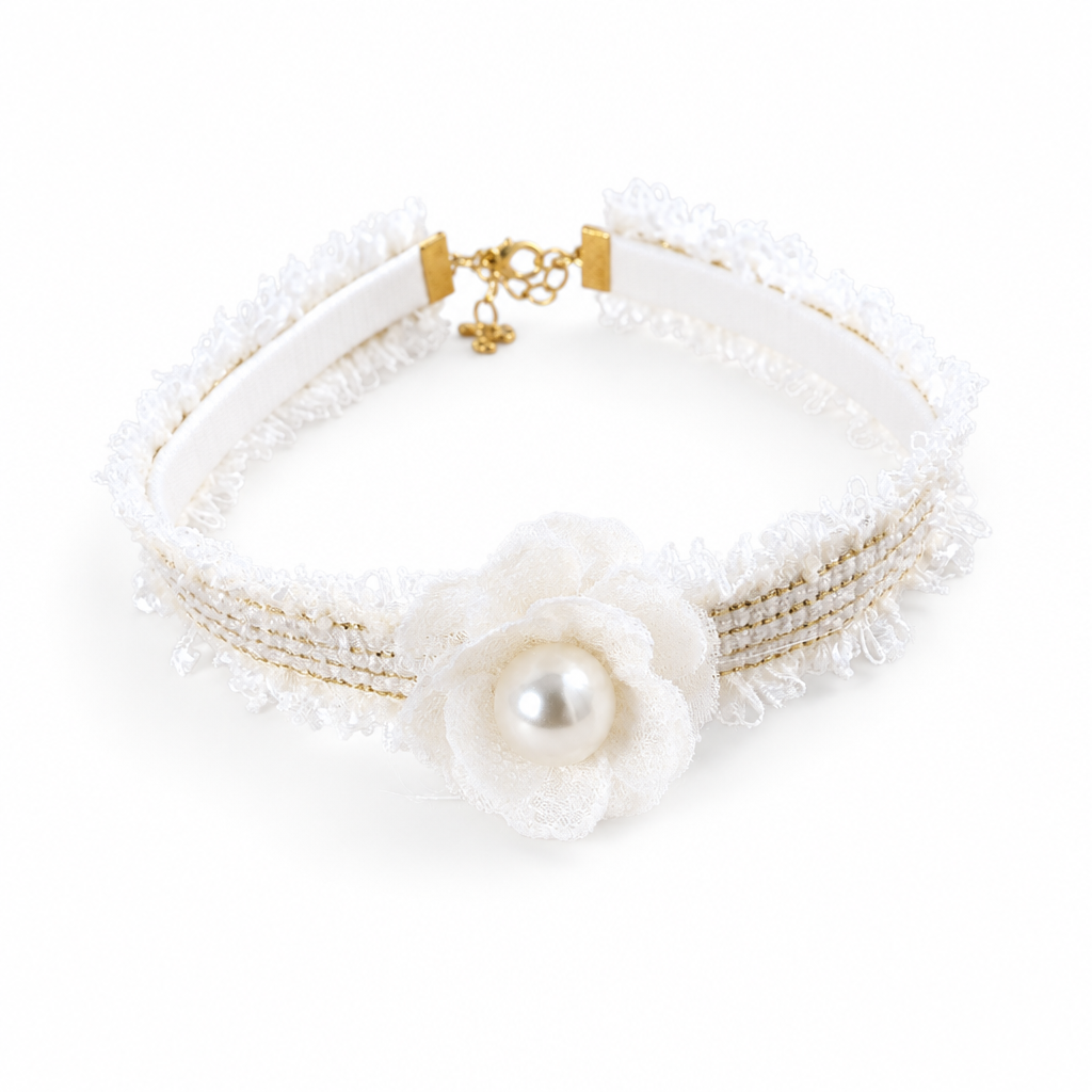 White collar on white background