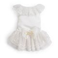 White lace dress on a pure white background