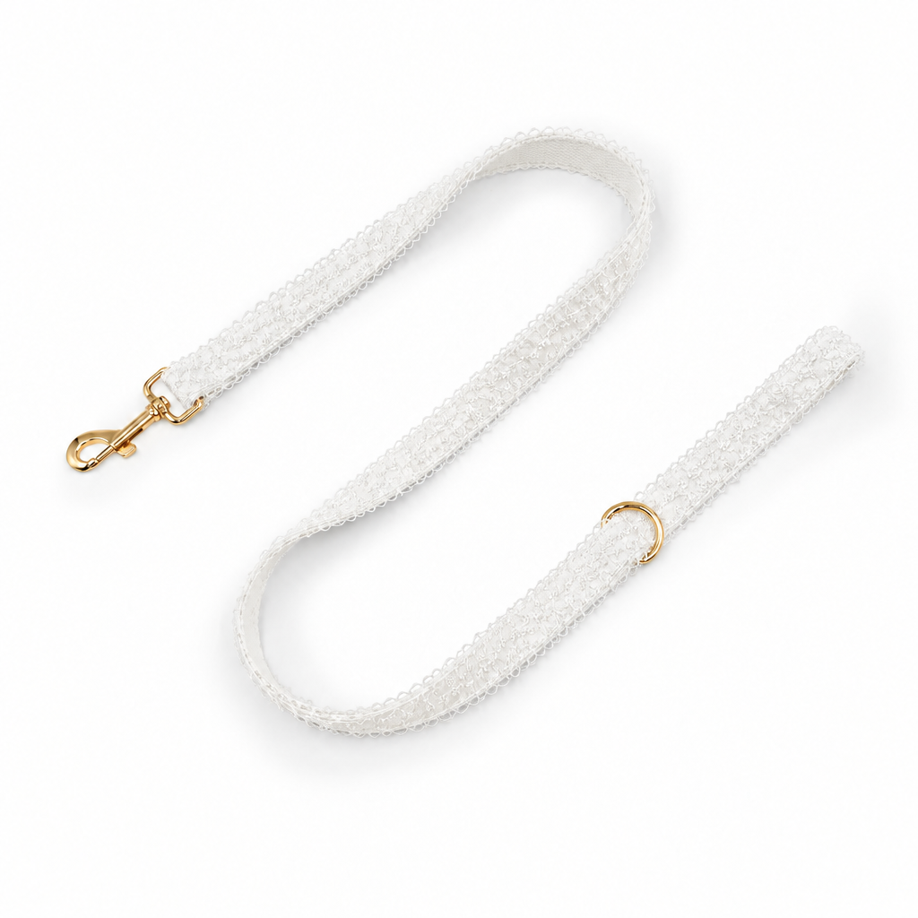 White lace extended leash