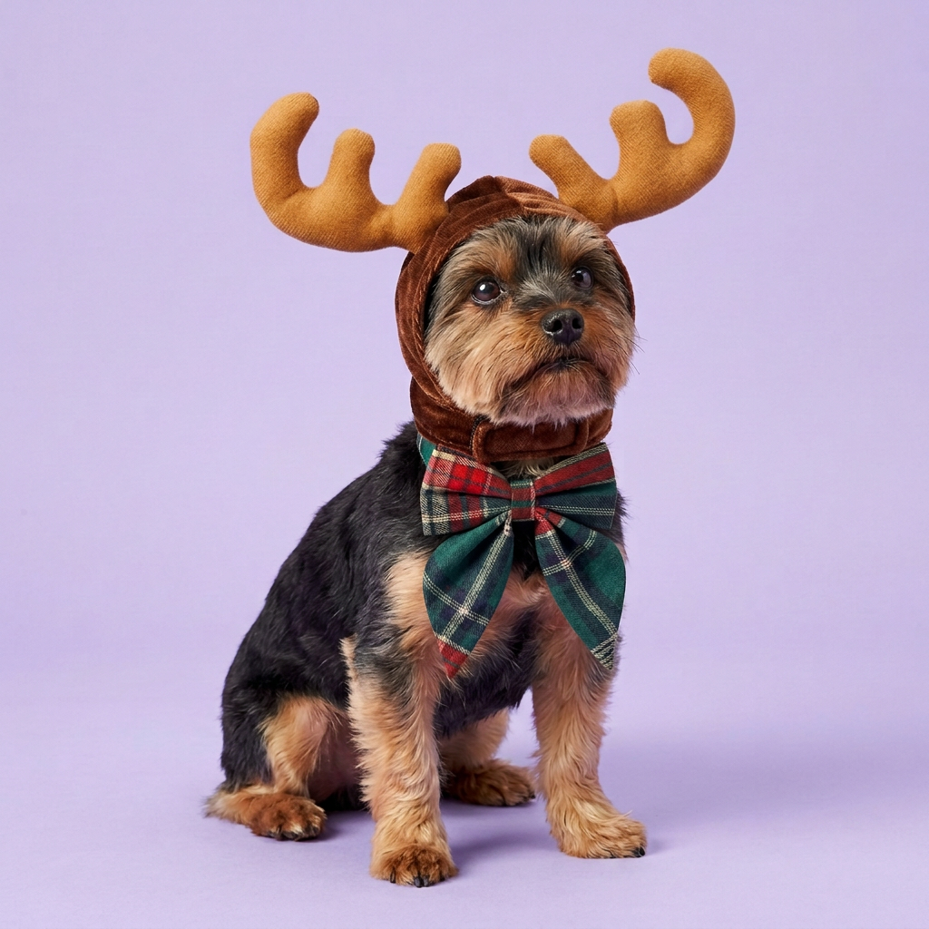 Yorkie with darker antlers